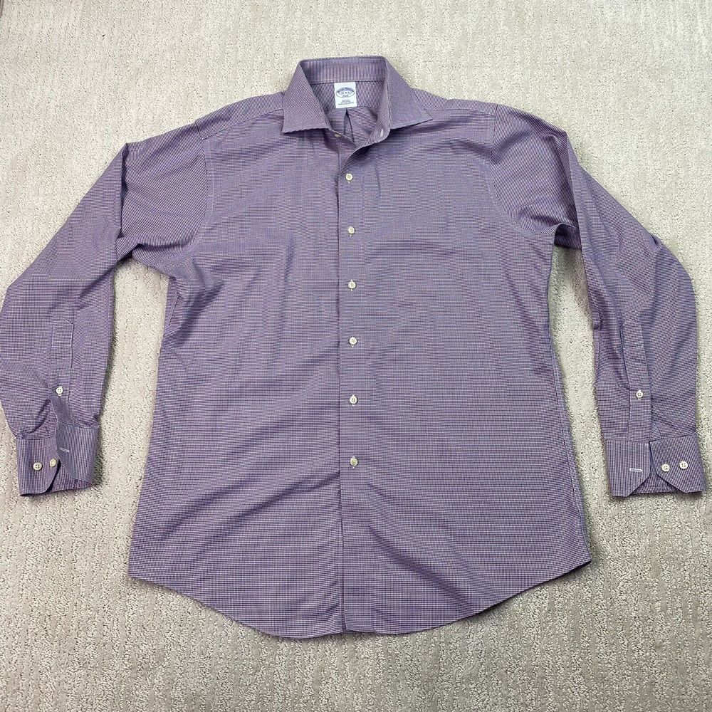 brooks brothers 346 button down shirt mens‎ multicolor long sleeve size 16-4/5